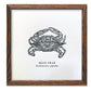 Blue Crab Letterpress Print